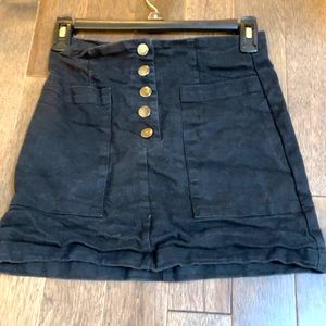 Mi Ami Black Denim Mini Skirt